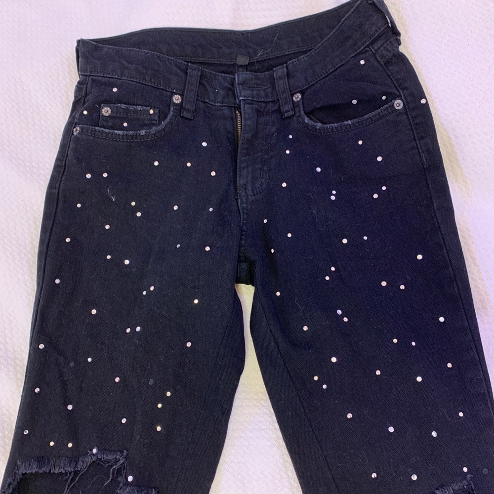 LF Black rhinestone jeans!